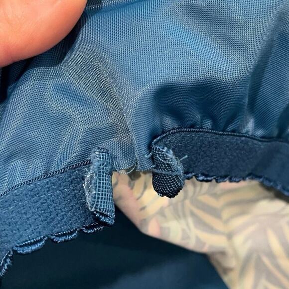 Lands' End Tankini Top Square Neck Underwire Baltic Teal Multi Palm Size 14 - Picture 3 of 5